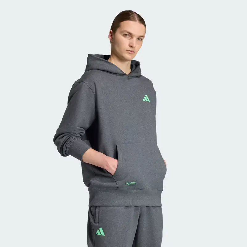FELPA CON CAPPUCCIO MERCEDES - AMG PETRONAS FORMULA ONE TEAM PREMIUM SWEAT Dark Grey Heather miniatura 3