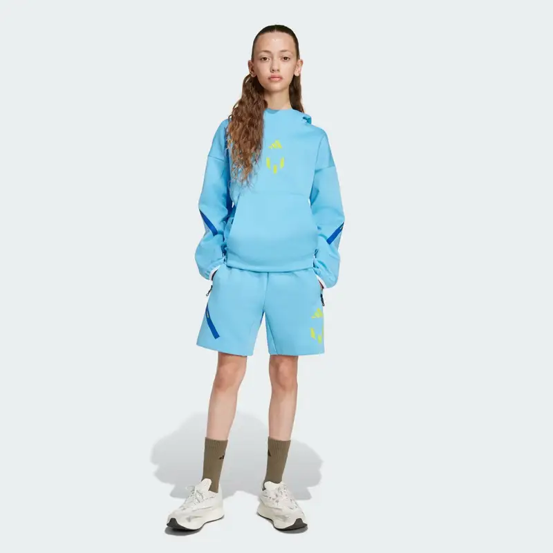 FELPA CON CAPPUCCIO MESSI ZNE PER BAMBINI E BAMBINE Semi Blue Burst miniatura 3