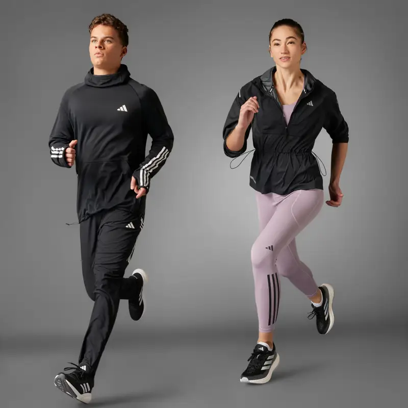 Felpa con cappuccio Own the Run 3-Stripes Black miniatura 3