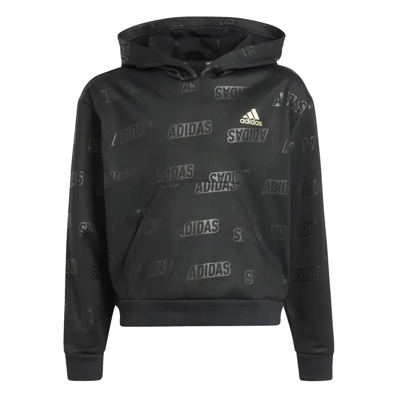 Felpa con cappuccio per ragazza adidas Brand Love Gold Debossed Noir