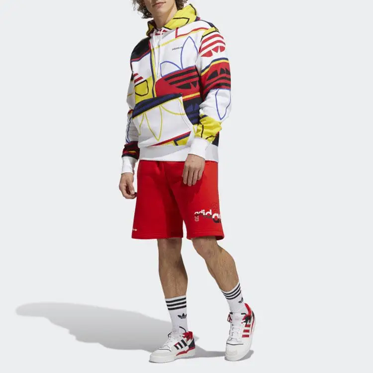 Felpa con cappuccio pullover adidas Logo Play Bianca Uomo Streetwear H31319 M miniatura 2