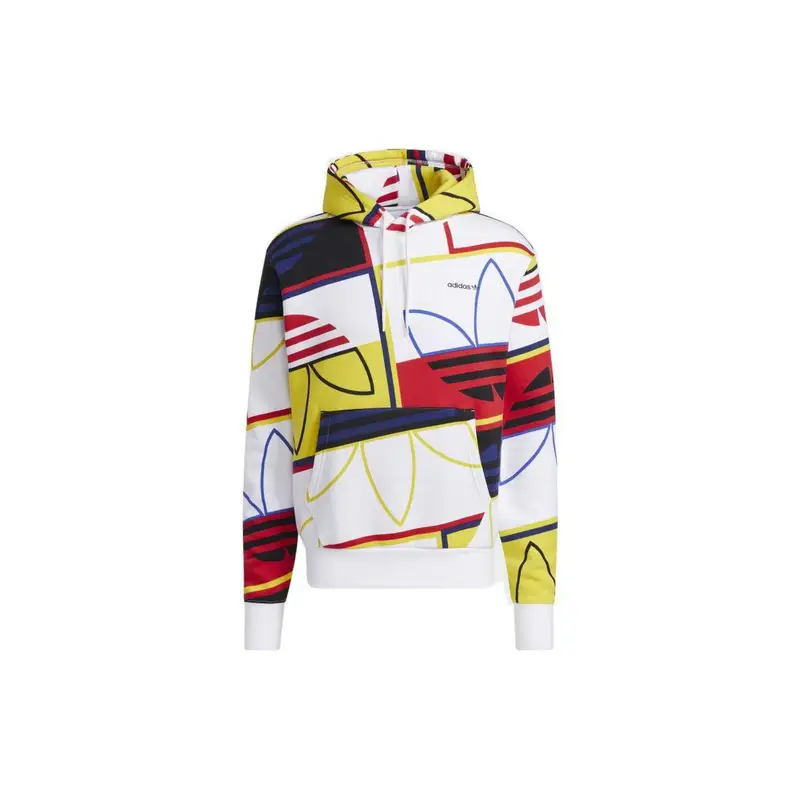 Felpa con cappuccio pullover adidas Logo Play Bianca Uomo Streetwear H31319 XS