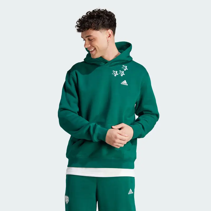 Felpa con cappuccio Scribble Fleece | Adidas Verde
