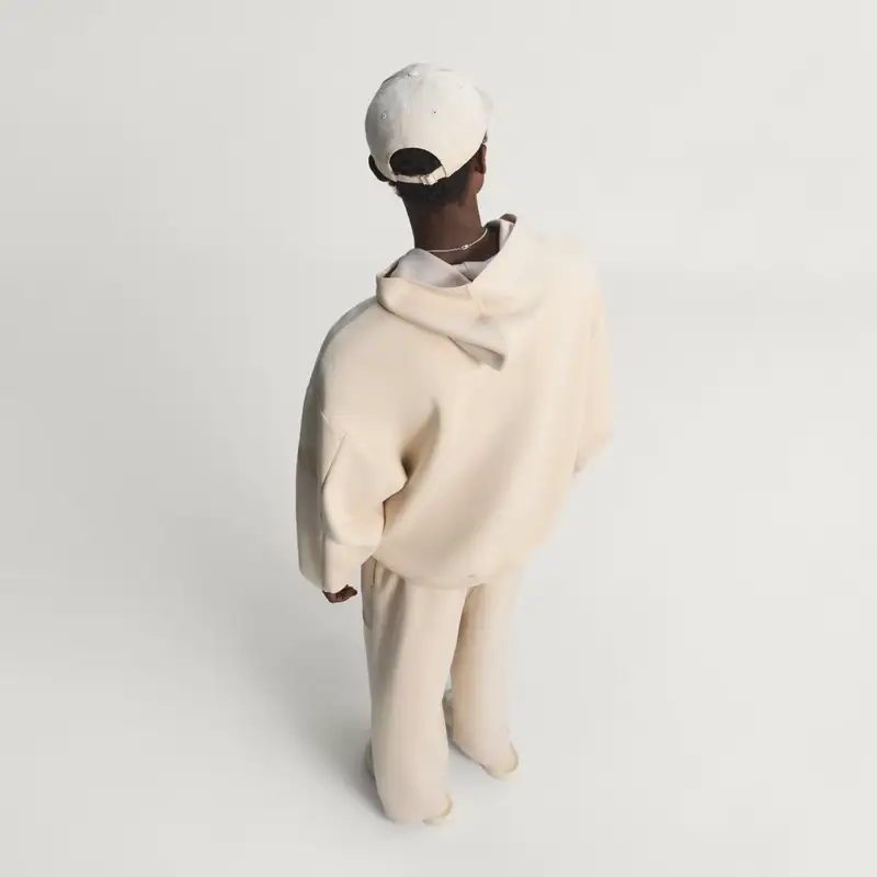 FELPA CON CAPPUCCIO SOFT LUX Crystal Linen miniatura 2