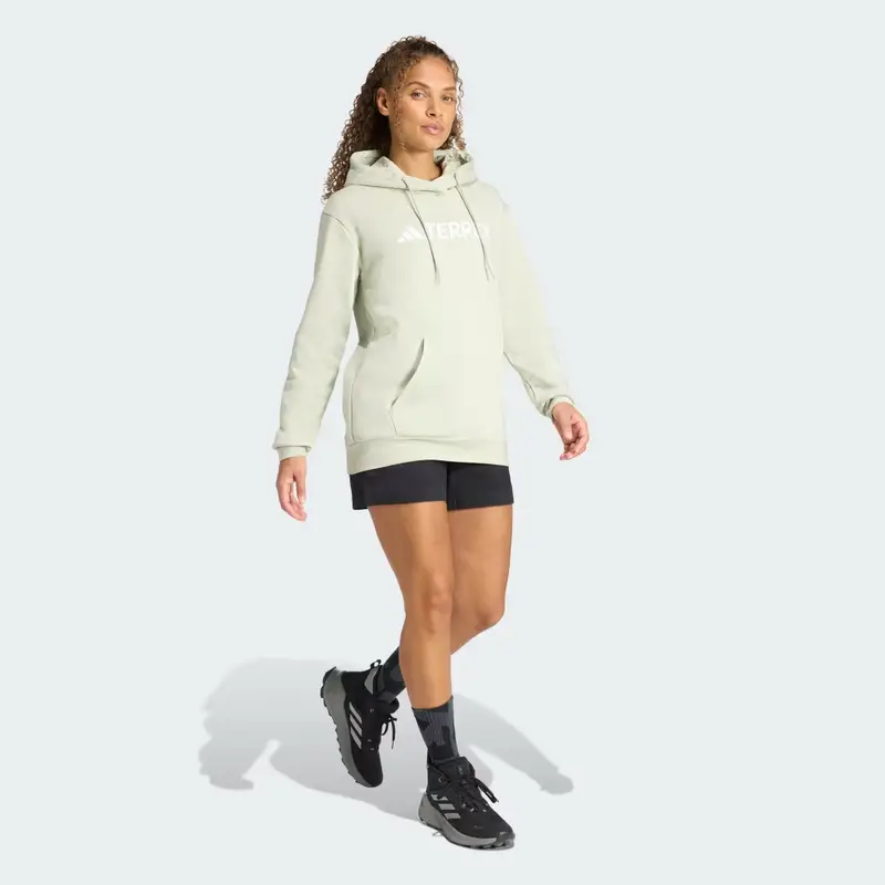 Felpa con cappuccio Terrex Multi Large Logo Halo Green miniatura 3