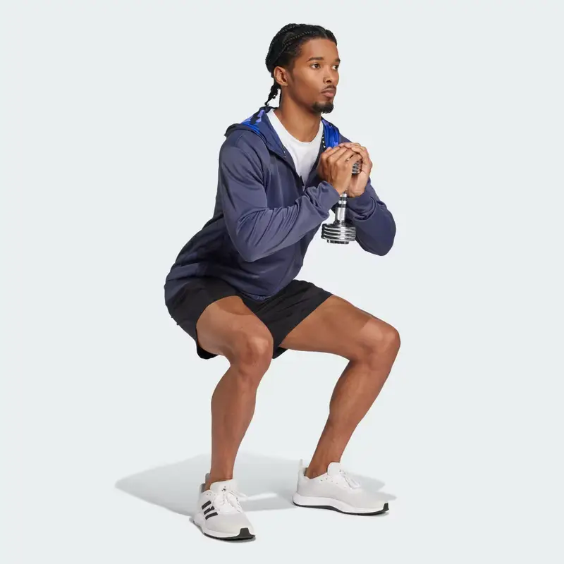 Felpa con cappuccio Train Essentials Camo Full-Zip Shadow Navy miniatura 3