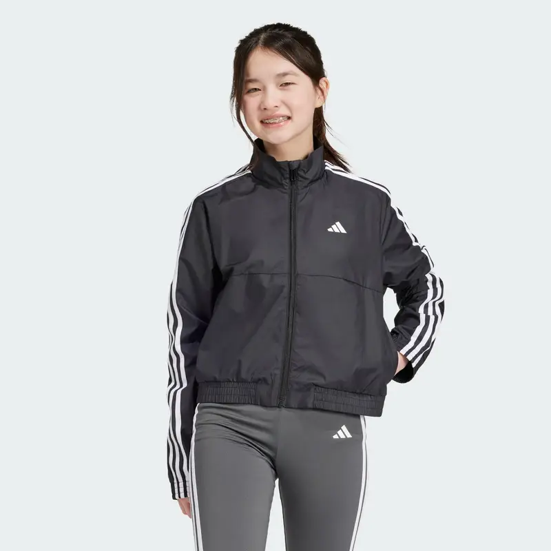 Felpa con cappuccio Train Essentials Full-Zip Junior | Adidas Nero