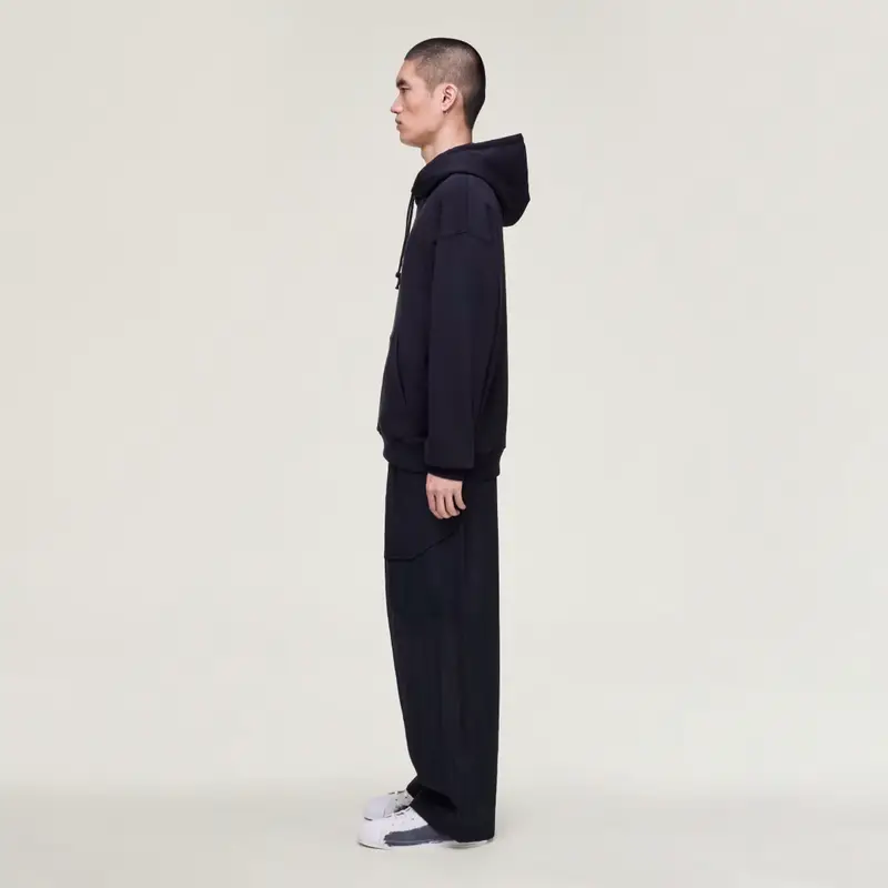 FELPA CON CAPPUCCIO Y-3 GFX IN FRENCH TERRY SPAZZOLATO Black miniatura 2