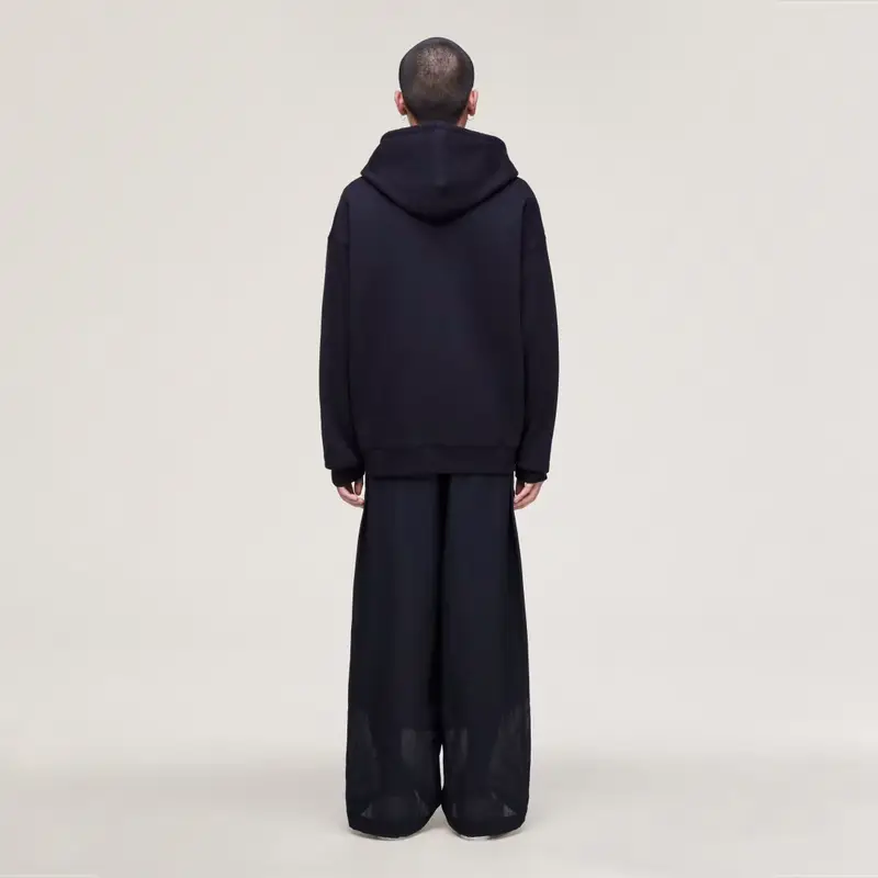 FELPA CON CAPPUCCIO Y-3 GFX IN FRENCH TERRY SPAZZOLATO Black miniatura 3