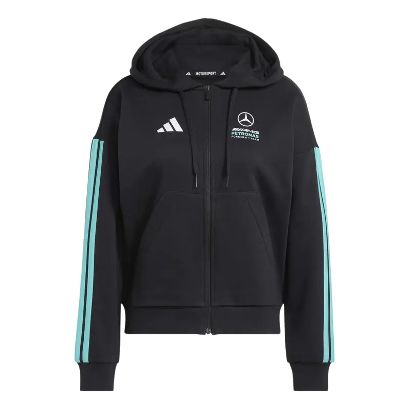 Felpa con cappuccio zip donna Mercedes AMG Petronas DNA Noir