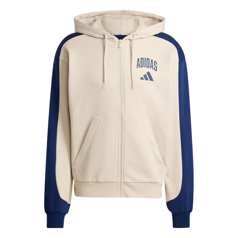 Felpa con cerniera a cappuccio adidas Collegiate Beige