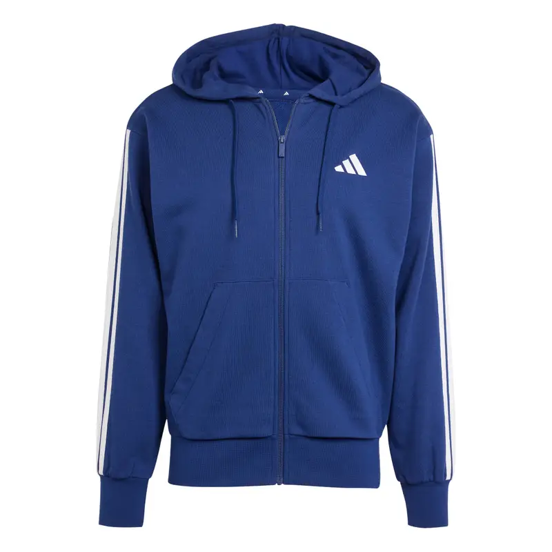 Felpa con cerniera a cappuccio adidas Essential 3-Stripes Bleu