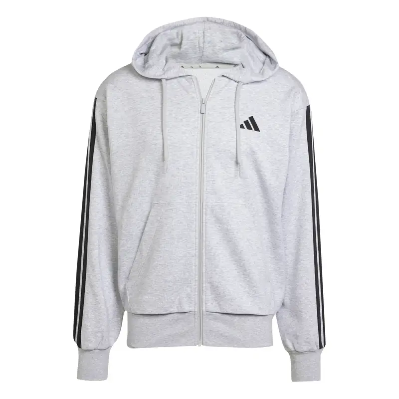 Felpa con cerniera a cappuccio adidas Essential 3-Stripes Gris