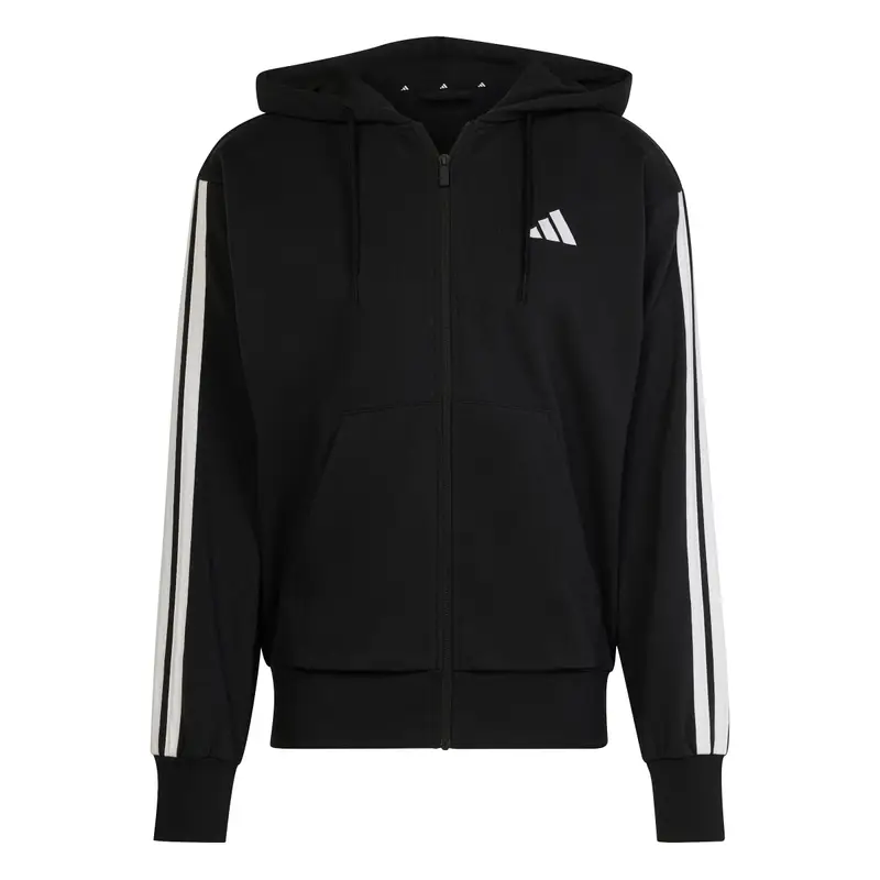 Felpa con cerniera a cappuccio adidas Essential 3-Stripes Noir