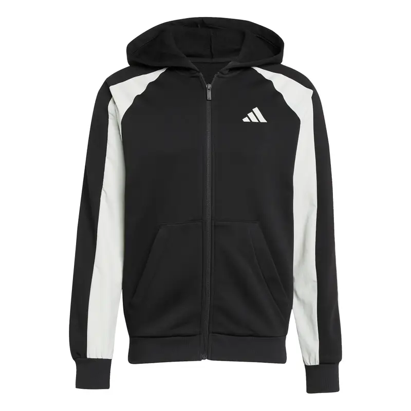 Felpa con cerniera a cappuccio adidas Essentials Colorblock Noir