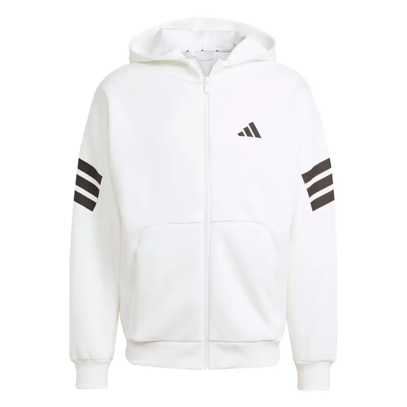 Felpa con cerniera a cappuccio adidas Future Icons 3 stripes Blanc