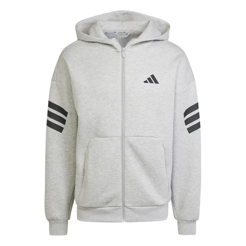 Felpa con cerniera a cappuccio adidas Future Icons 3-Stripes Gris