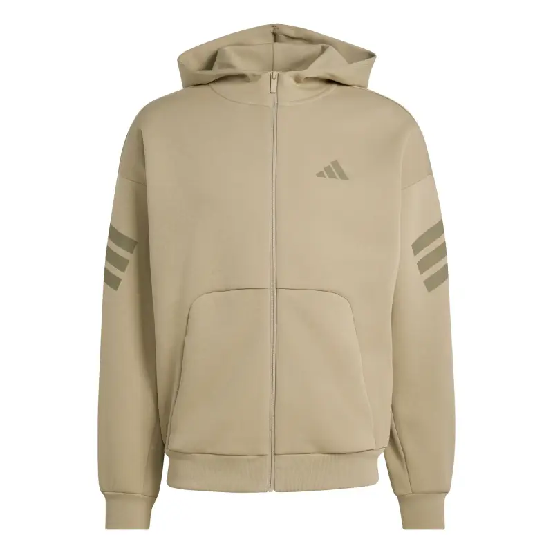 Felpa con cerniera a cappuccio adidas Future Icons 3-Stripes Marron