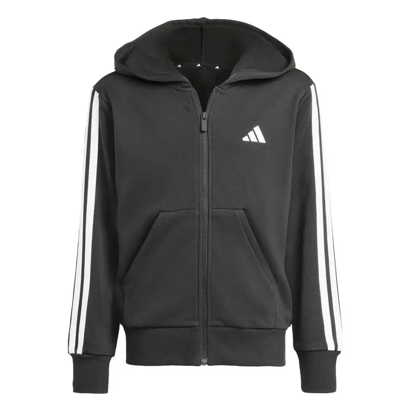 Felpa con cerniera a cappuccio da bambina adidas Essentials Noir
