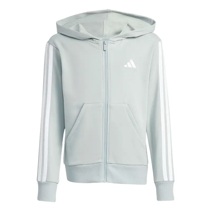 Felpa con cerniera a cappuccio da bambina adidas Essentials Vert