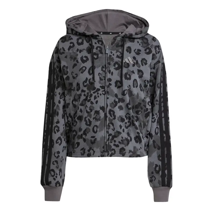 Felpa con cerniera a cappuccio da donna adidas Animal French Terry Multicolore