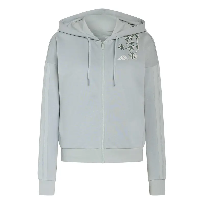 Felpa con cerniera a cappuccio da donna adidas Essentials Vert