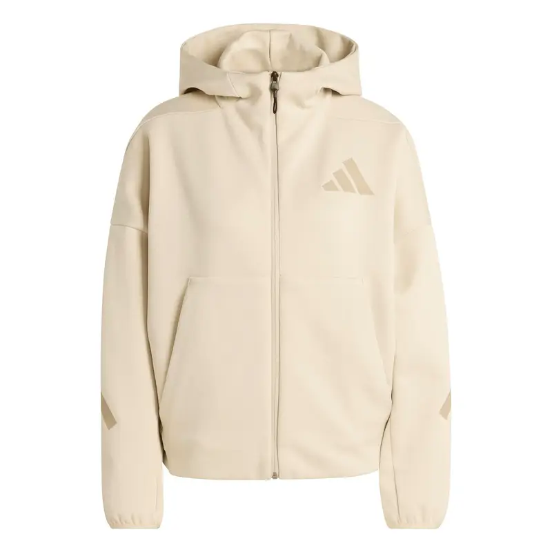 Felpa con cerniera a cappuccio da donna adidas Z.N.E Beige