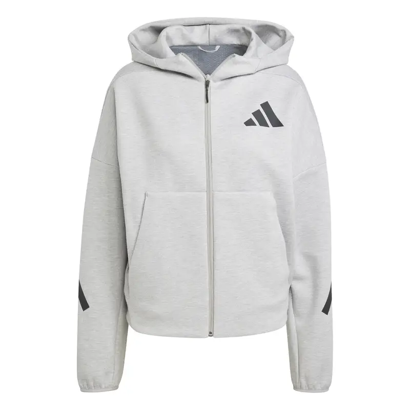 Felpa con cerniera a cappuccio da donna adidas Z.N.E Gris