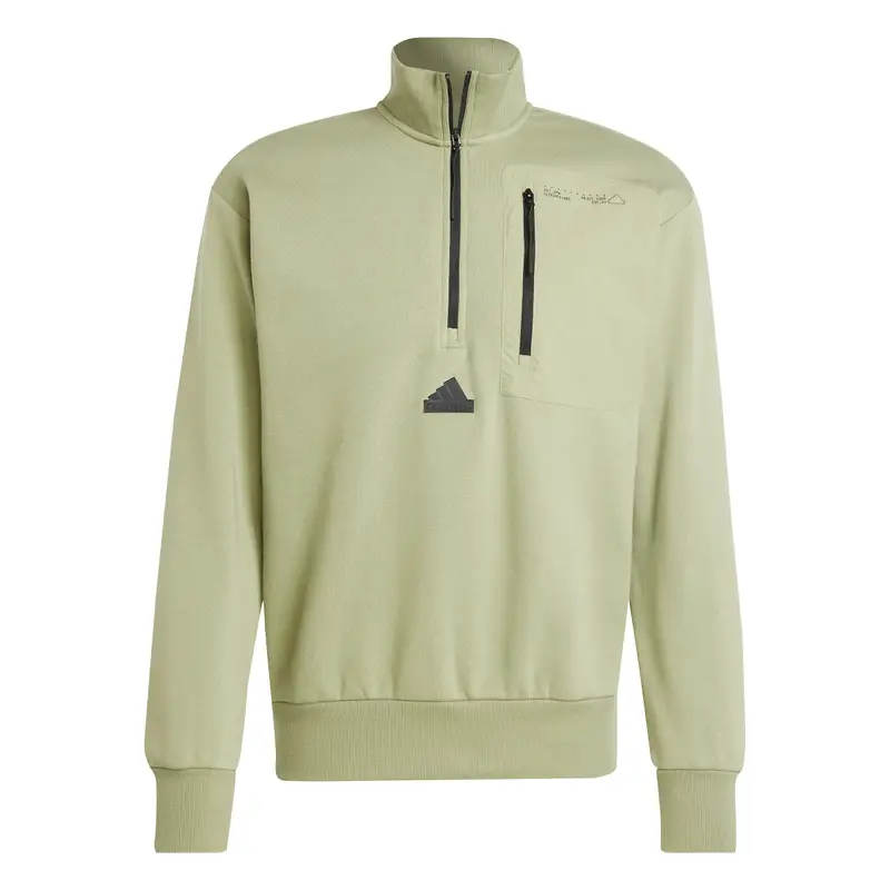 Felpa con cerniera a metà adidas City Escape Fleece Vert