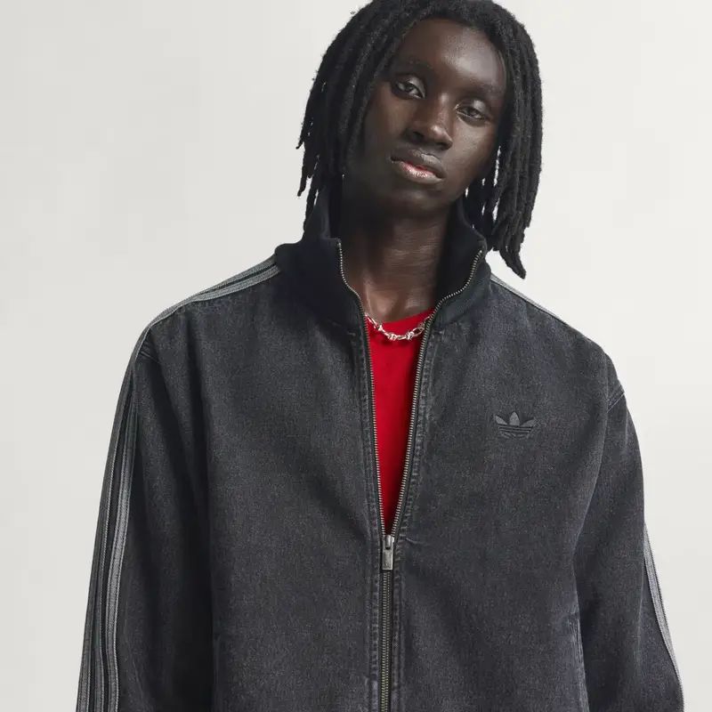 Felpa con zip ADICOLOR DENIM FIREBIRD True Black Denim miniatura 3