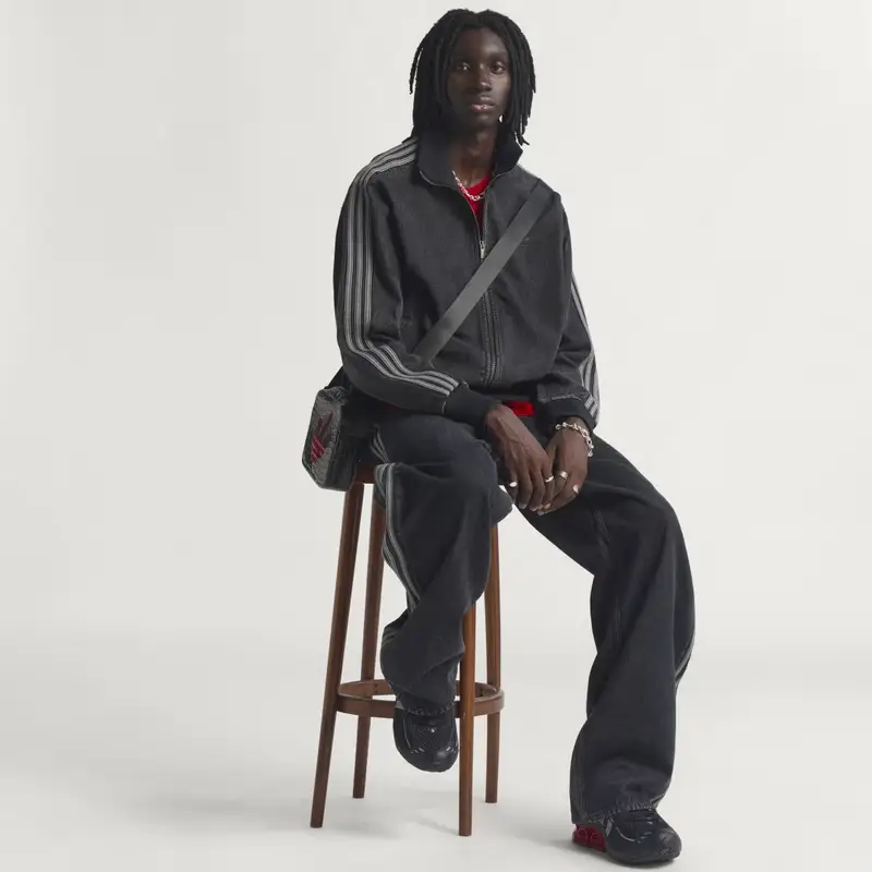 Felpa con zip ADICOLOR DENIM FIREBIRD True Black Denim