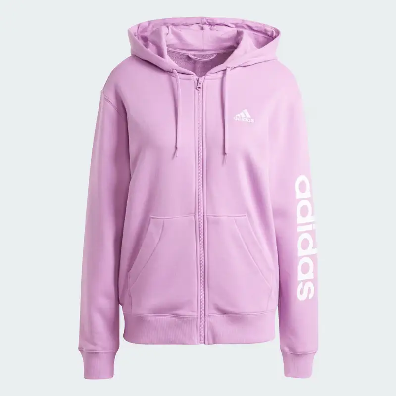 Felpa con zip intera Essentials in French Terry Preloved Purple miniatura 4