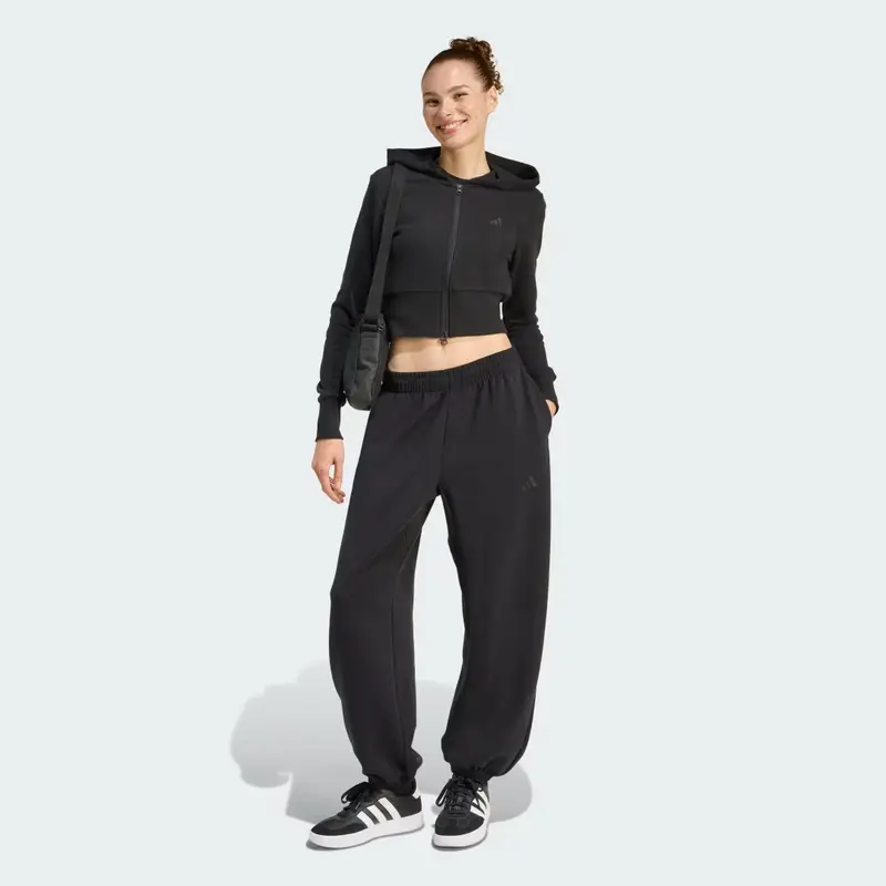 Felpa con zip intera in spugna francese Essentials stagionali Black miniatura 3