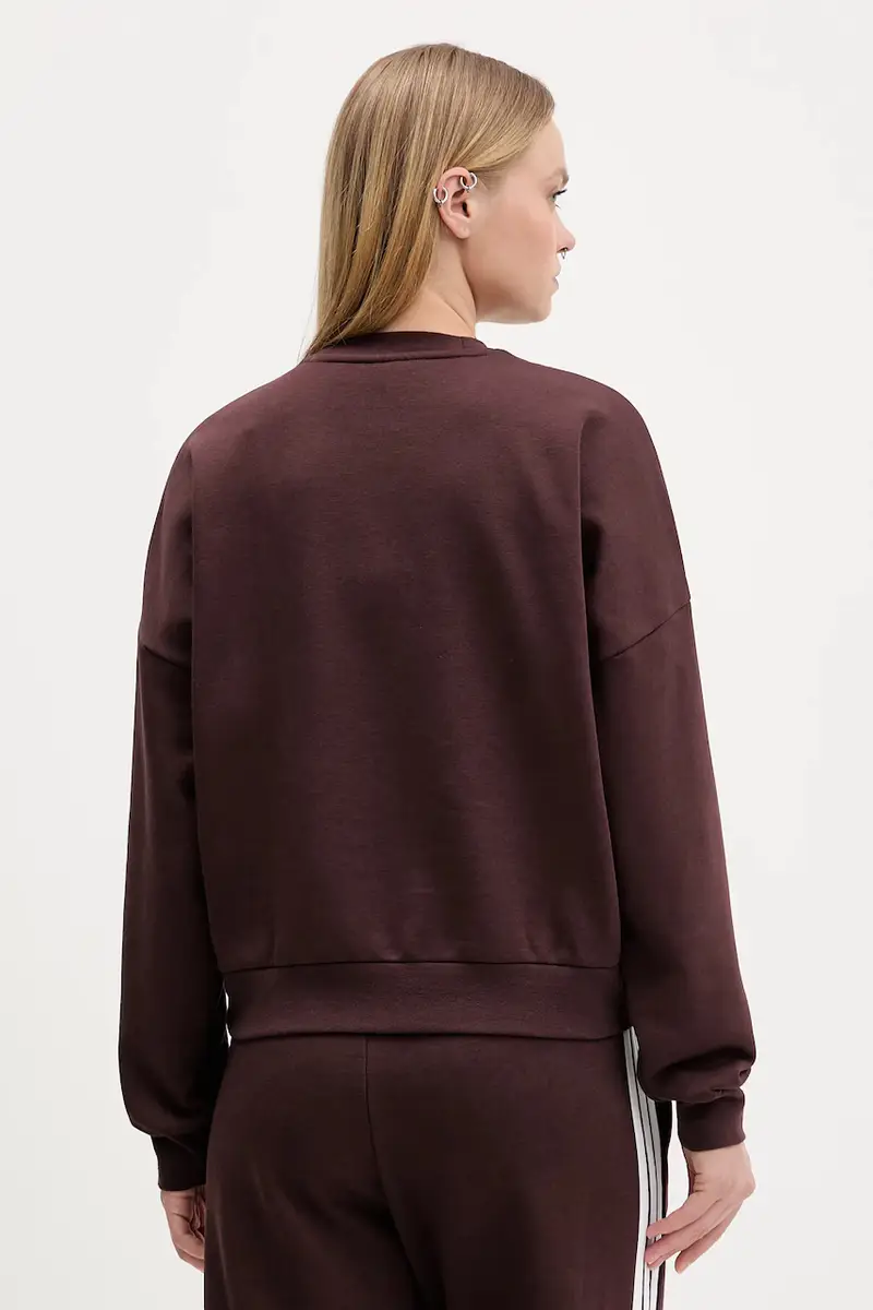 felpa Cozy donna colore marrone con applicazione JM1794 miniatura 3