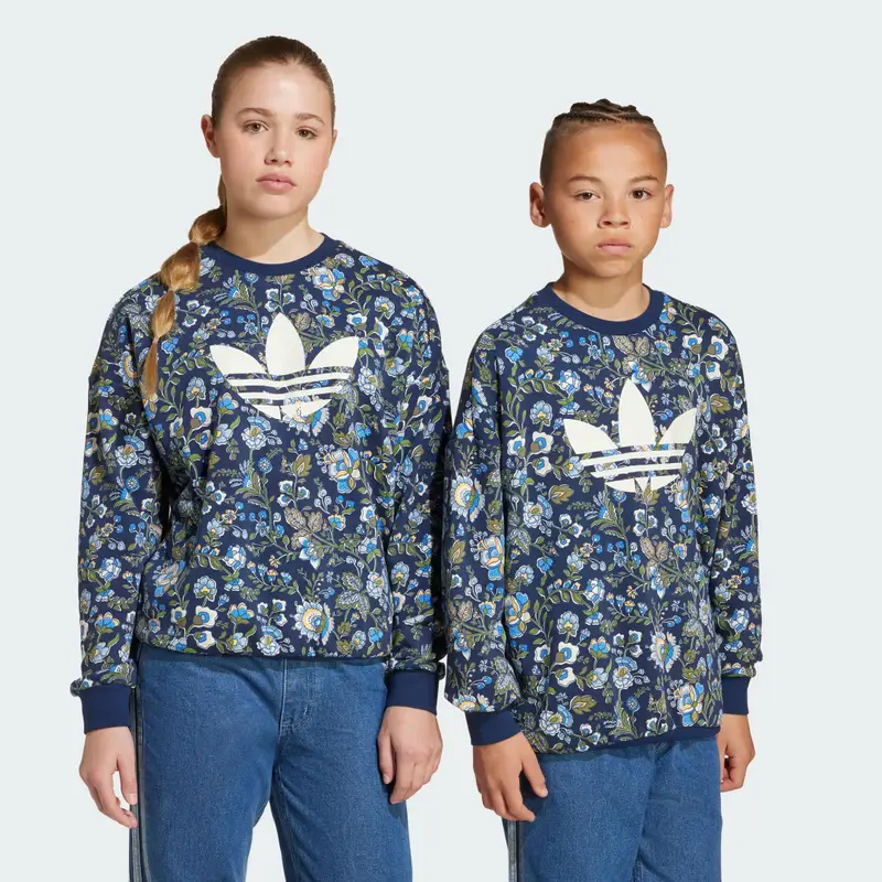 Felpa Crew adidas Originals X Liberty London Kids Night Indigo