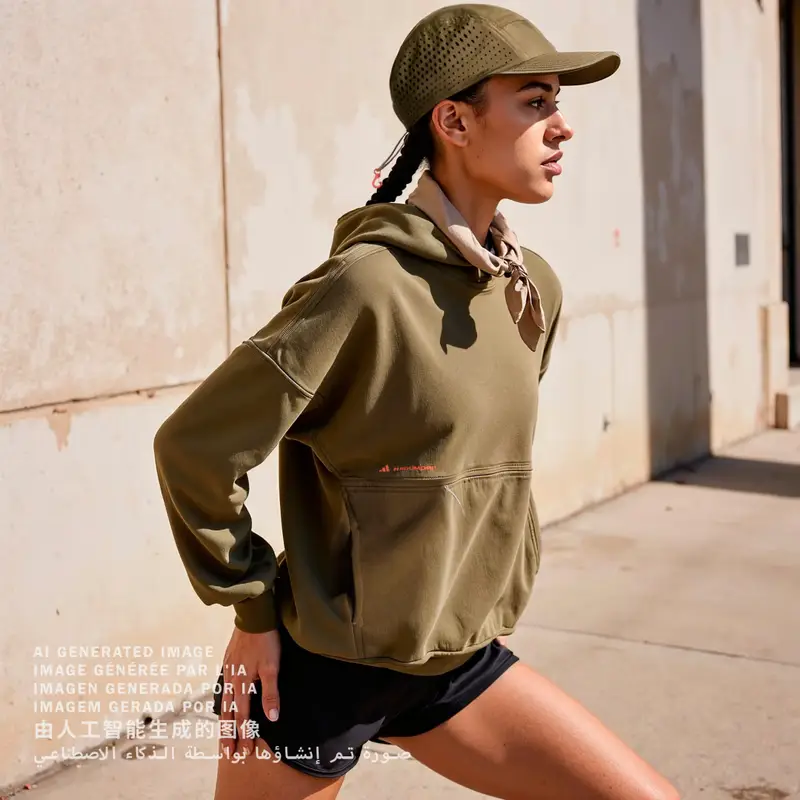 Felpa da corsa Adi365 H.Koumori (Gender Neutral) Olive Strata miniatura 2