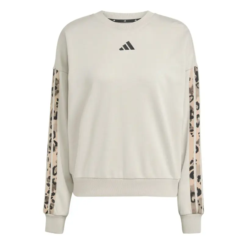 Felpa da donna adidas Animal Print French Terry 3 Stripes