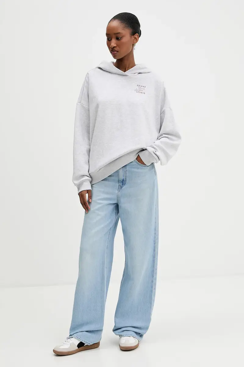 felpa donna colore grigio con cappuccio KT0882 miniatura 2