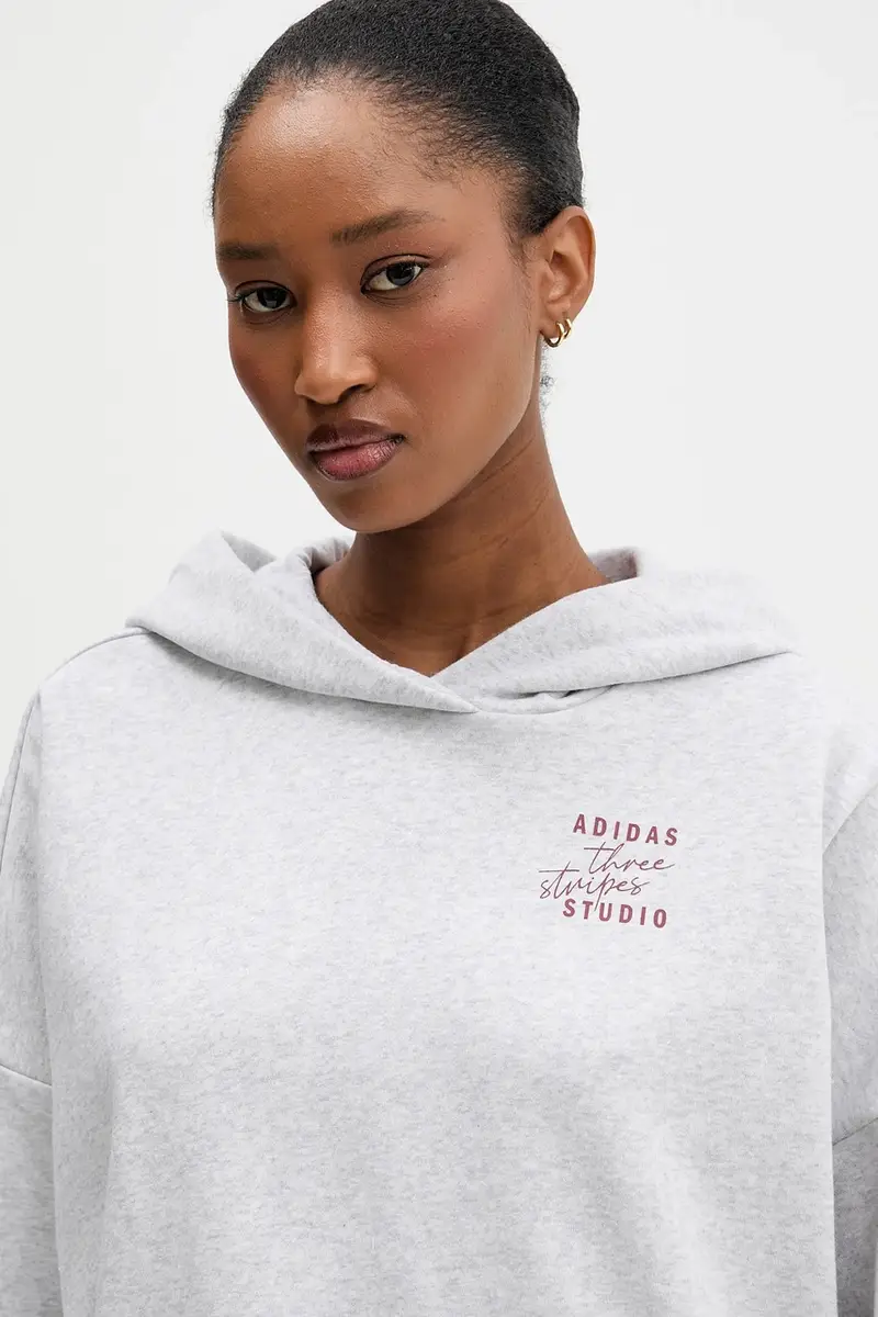 felpa donna colore grigio con cappuccio KT0882 miniatura 4