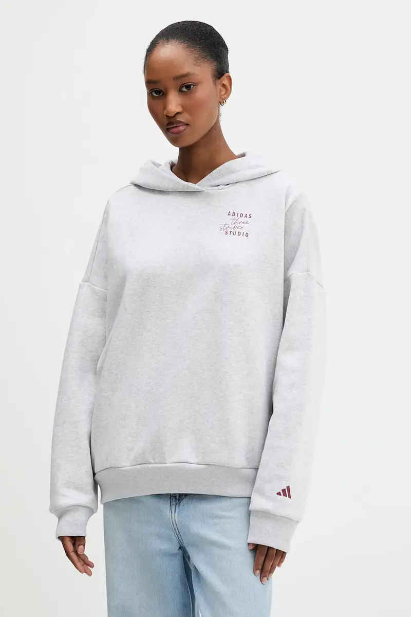 felpa donna colore grigio con cappuccio KT0882