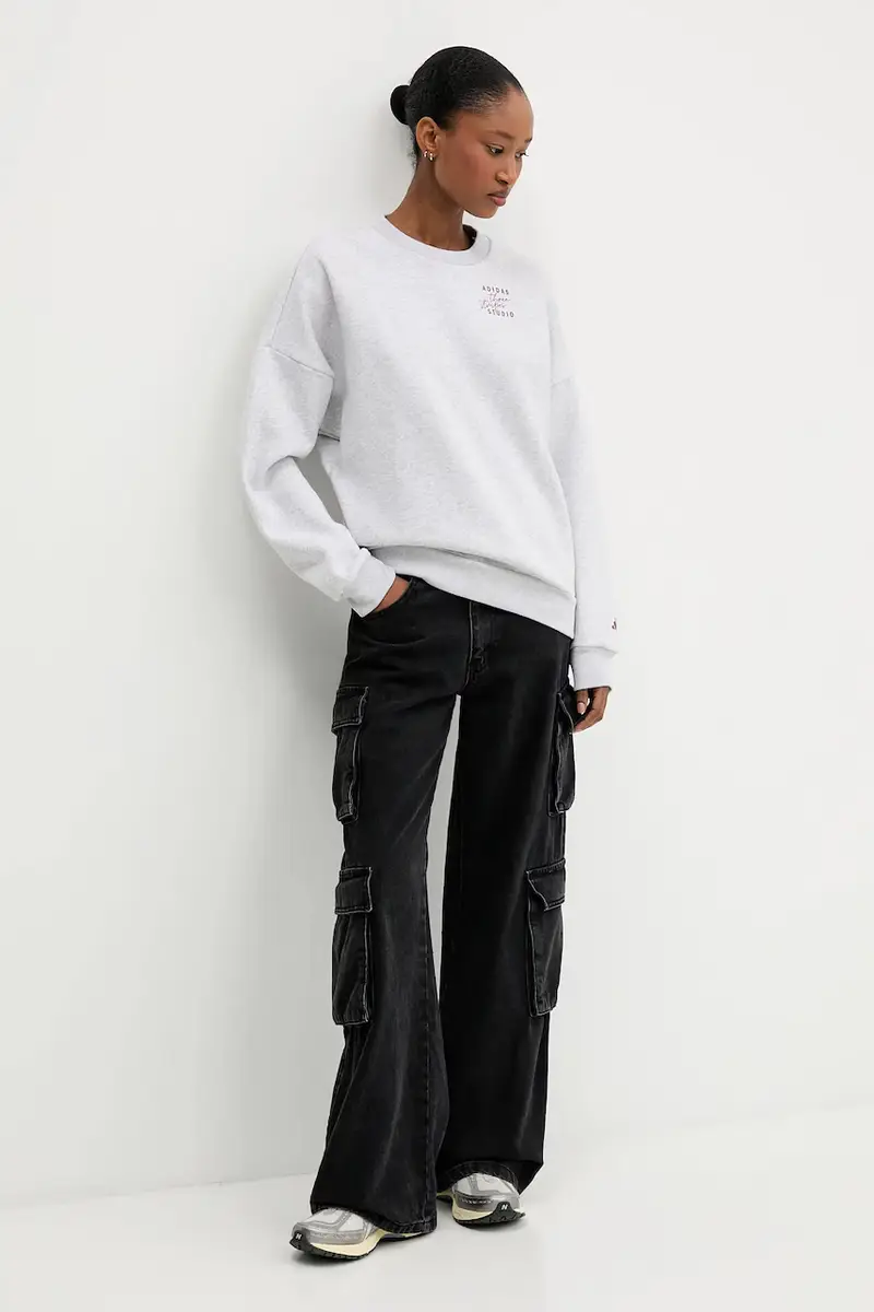 felpa donna colore grigio KT0875 miniatura 2