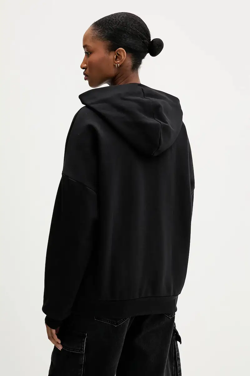 felpa donna colore nero con cappuccio KT0878 miniatura 3