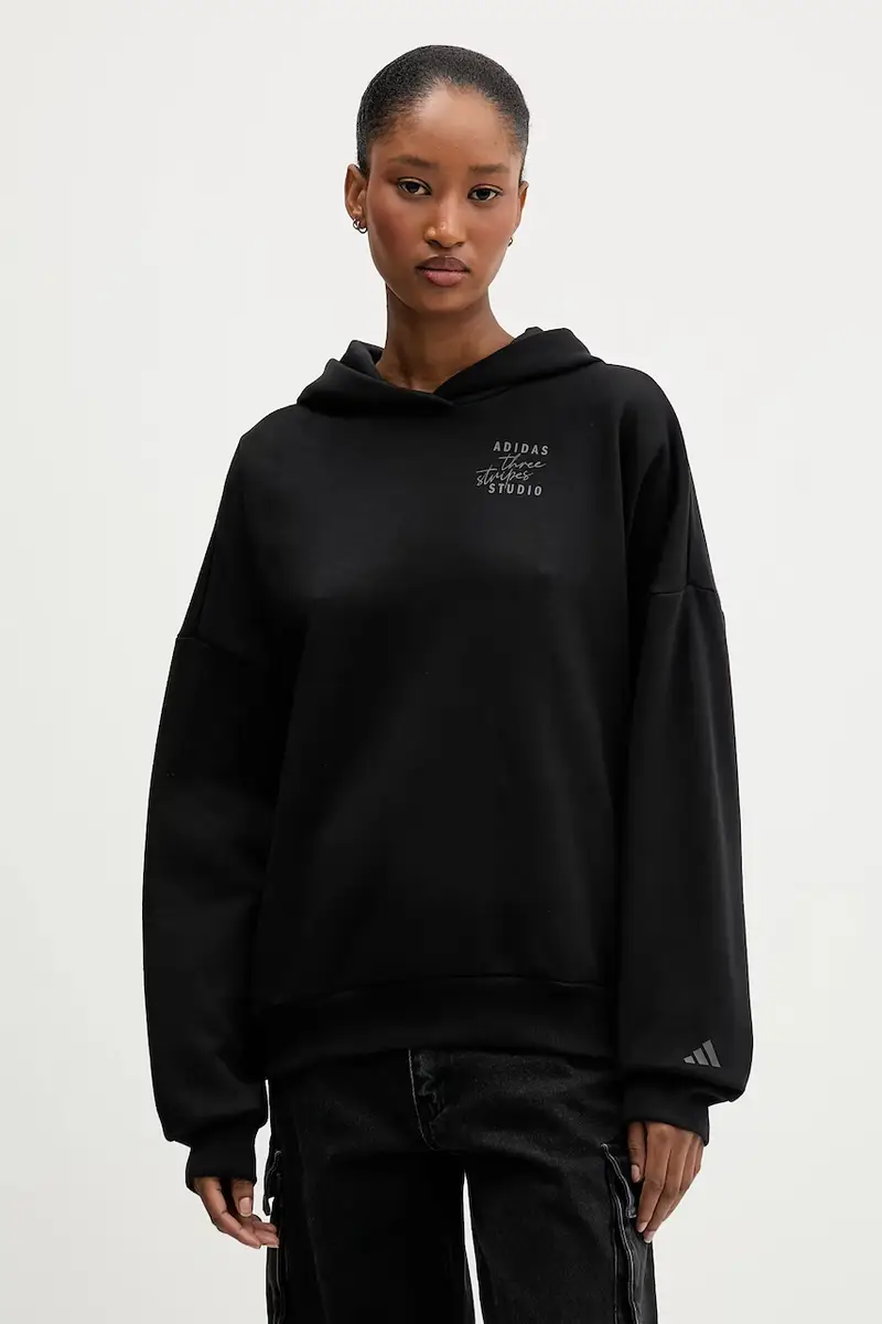 felpa donna colore nero con cappuccio KT0878