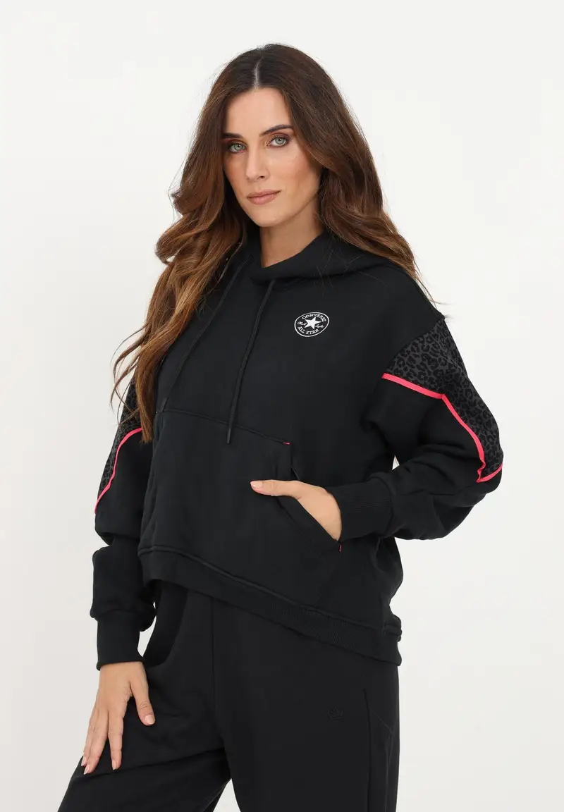 Felpa donna converse con cappuccio-nero--a | Adidas