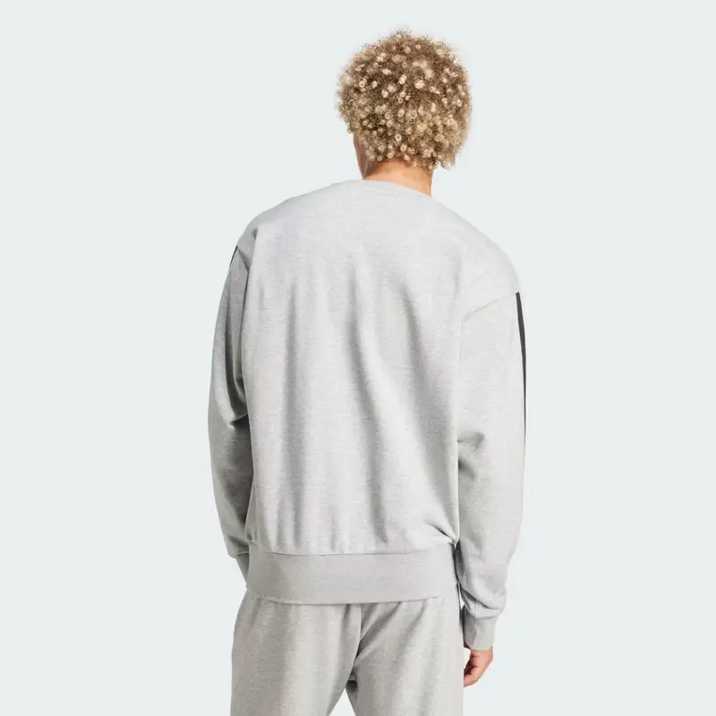 Felpa Essentials 3-Stripes French Terry Medium Grey Heather miniatura 2