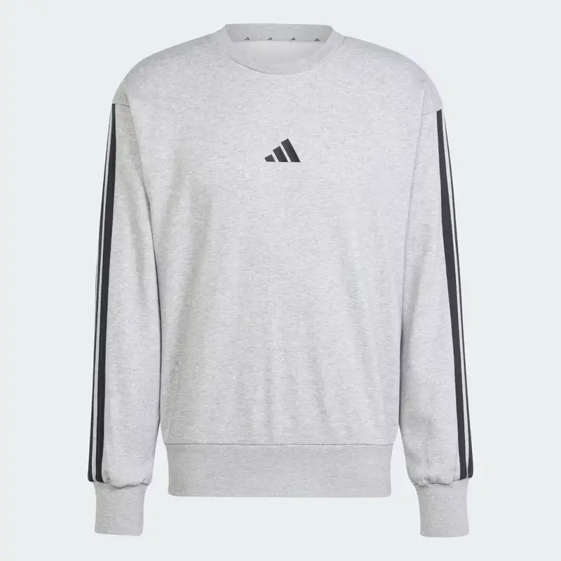 Felpa Essentials 3-Stripes French Terry Medium Grey Heather miniatura 4