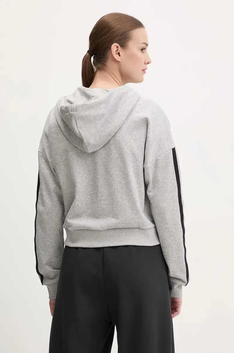 felpa Essentials donna colore grigio con cappuccio con applicazione JE0055 miniatura 3