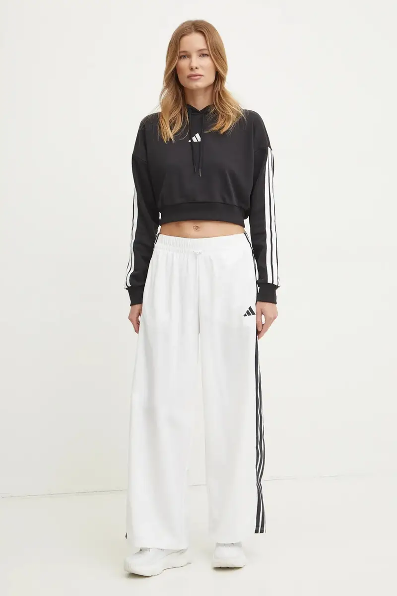 felpa Essentials donna colore nero con cappuccio con applicazione JE0017 miniatura 2