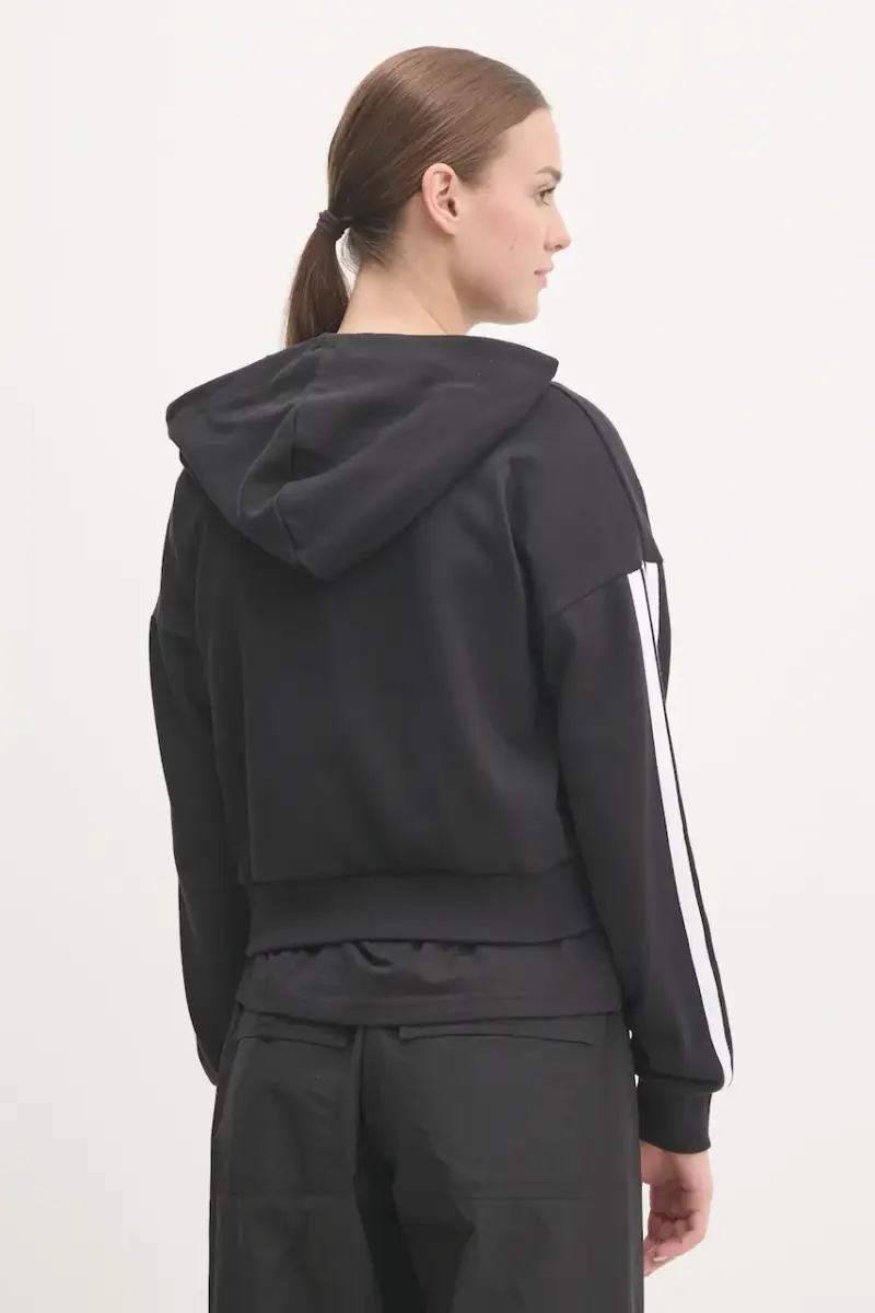 felpa Essentials donna colore nero con cappuccio con applicazione JE0052 miniatura 3