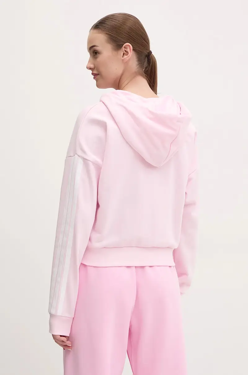 felpa Essentials donna colore rosa con cappuccio con applicazione IS6998 miniatura 3